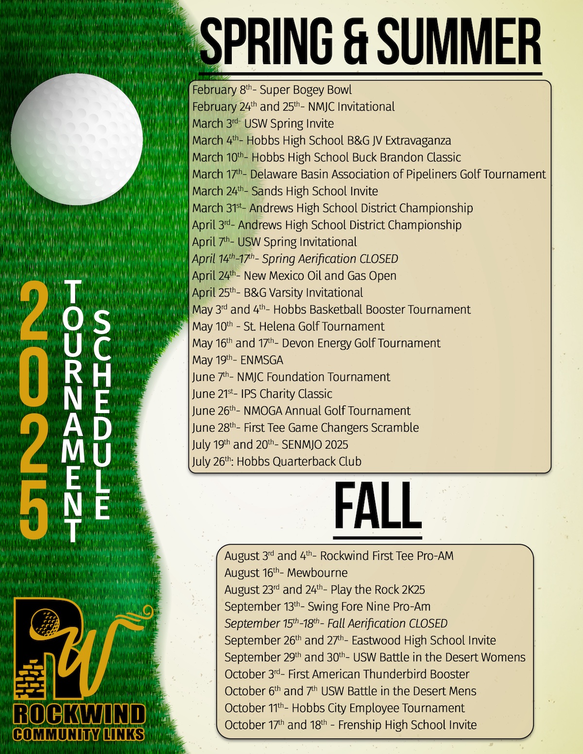 rockwind schedule 2024